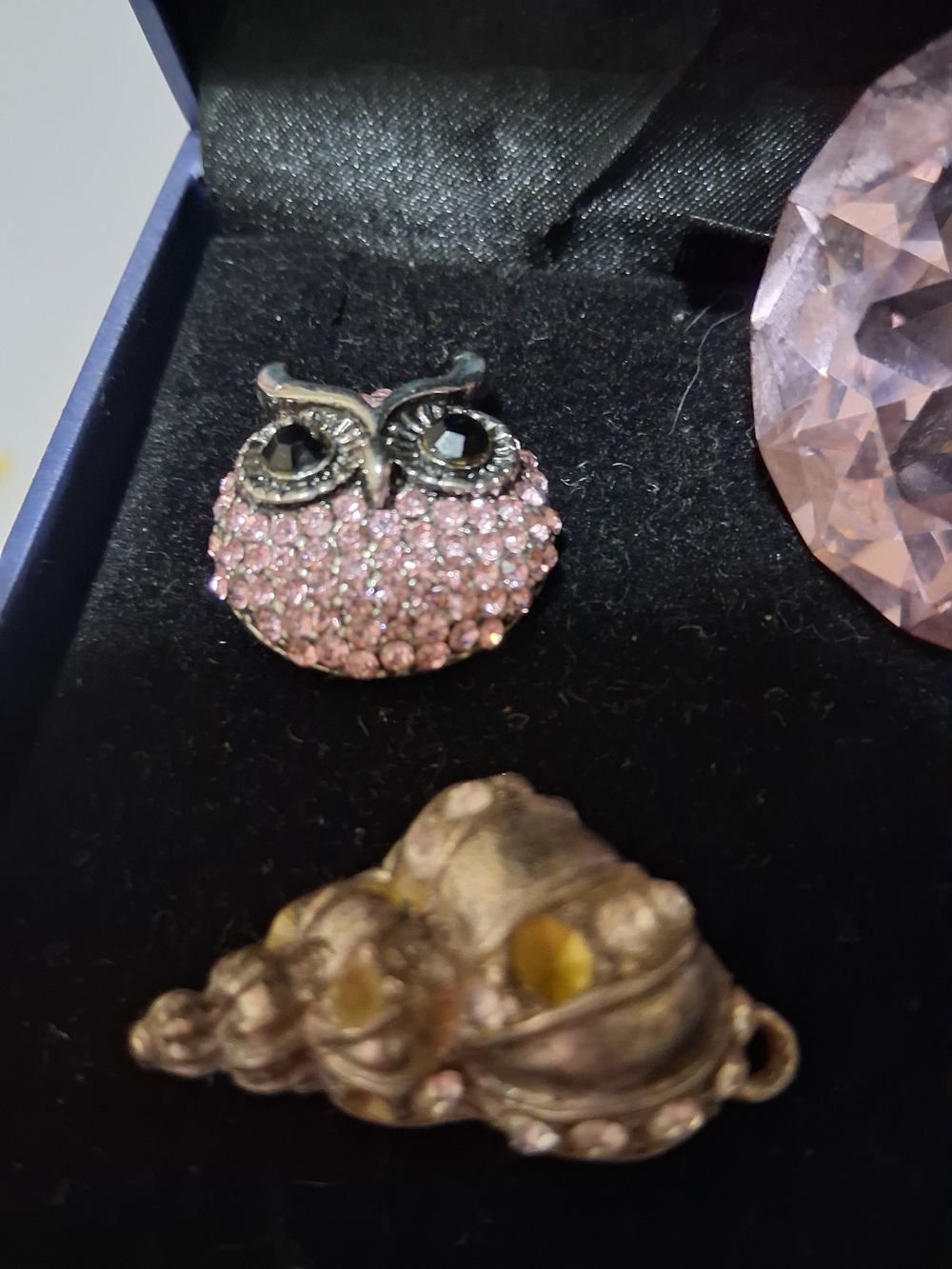 Pink Crystal Owl Brooch Pin - Women Jewelry